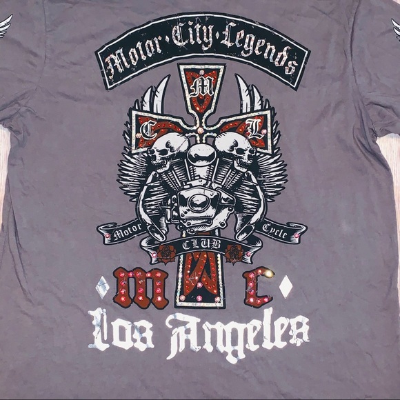 Motor City Legends Los Angeles cross grey tshirt L - Picture 6 of 7